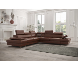 Rohová sedací souprava GALAXY MAX s funkcí spaní 280X280 přírodní kůže - Levá strana, přírodní kůže - volitelná barva