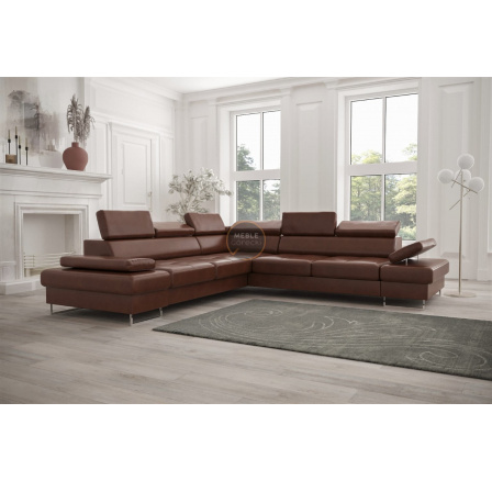 Rohová sedací souprava GALAXY MAX s funkcí spaní 280X280 přírodní kůže - Levá strana, přírodní kůže - volitelná barva