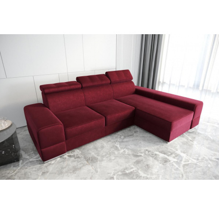 Rohová sedací souprava ROYAL 295×185 - vínová , pravá