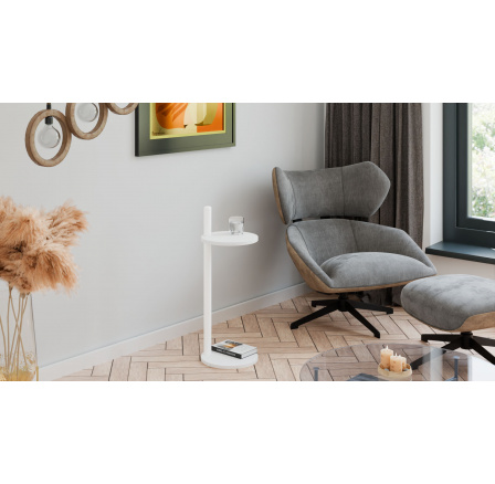 Pomocný stolek Claro kulatý průměr 30 cm - různé barvy na výběr - Bílý Mat, Bílý Mat Pomocný stolek Claro kulatý průměr 30 cm - různé barvy na výběr - Bílý Mat, Bílý Mat