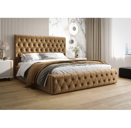 Postel VALENTINO s úložným prostorem - 180x200, Dřevěná