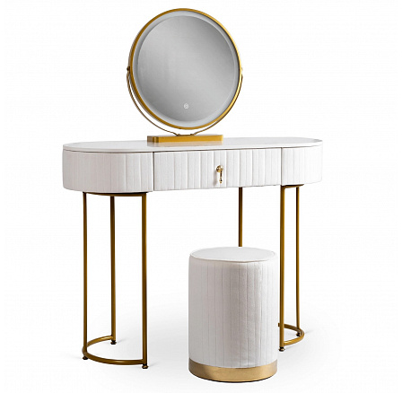 Toaletní stolek SARAH Bílá/Zlatá