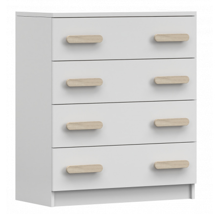 Komoda 4S SMYK I - 02, Bílá Mat/Sonoma