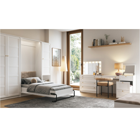 Sklápěcí postel REL PT90, Bílá/Zlatá