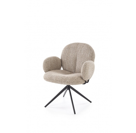 Jídelní otočná židle K568, Tmavě Béžová/Černá Jídelní otočná židle K568, Tmavě Béžová/Černá