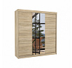 Šatní skříň s posuvnými dveřmi a zrcadlem SANTIAGO 200 Sonoma+Sonoma