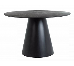 Jídelní stůl ANGEL, efekt šedého mramoru/černý mat