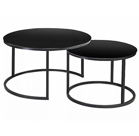 Konferenční stůl ATLANTA D - set 2 stolů, černý/černý mat