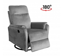 Relaxační křeslo s elektrickým rozkládáním, šedý samet Riviera 91 FR15-FX