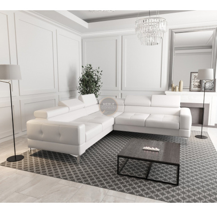 Rohová sedací souprava TOSCANIA MAX 250×250 - bílá eko kůže , pravá
