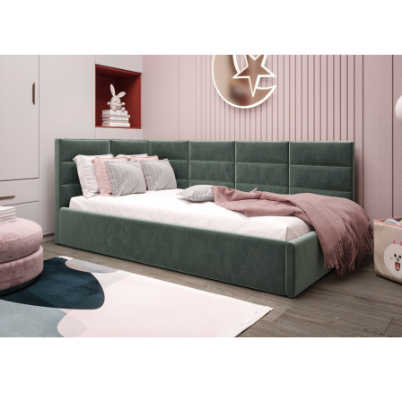 Postel ZAZU - tyrkysová - T72, Levá strana