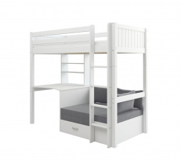 Vysoká postel se stolem a rozkl. pohovkou Romantic 462 bílá