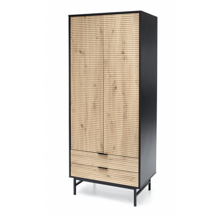 Šatní skříň MURANO S-1, Dub Artisan/Černá Šatní skříň MURANO S-1, Dub Artisan/Černá