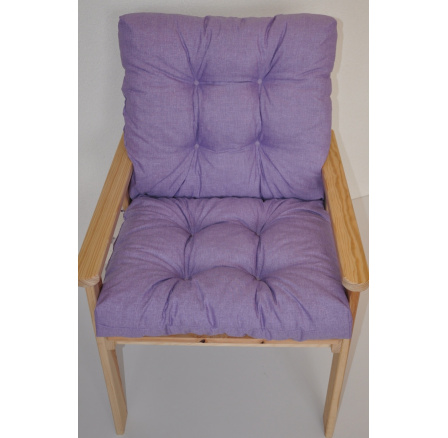 Polstr na zahradní křeslo s nízkým opěradlem - látka fialový melír
