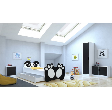 Postel s matrací a zásuvkou BEAR BLACK 160x80 Černá