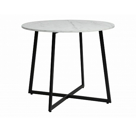 Jídelní stůl LUNA, Efekt bílého mramoru/Černý mat