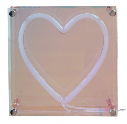 LED lampa Srdce s neonovým efektem