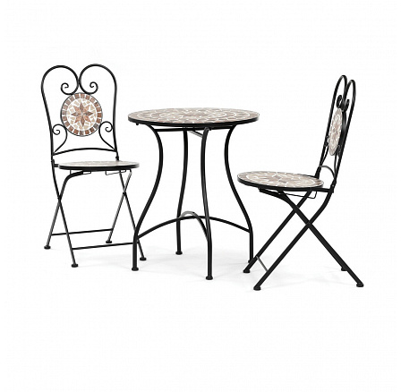 Zahradní set, kov, keramická mozaika, US1600 SET