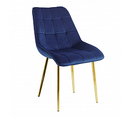 Židle velvet modrá / zlaté nohy J262-1