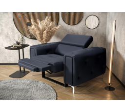 Křeslo ORION , relax přírodní kůže - Modrá kůže