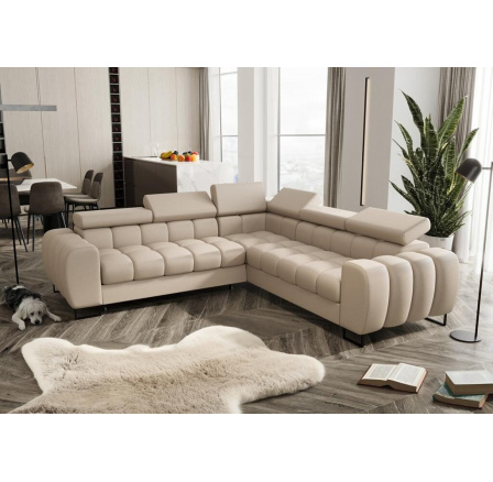 Rohová sedací souprava ASPEN MAX 260x260 cm přírodní kůže - levá, Kůže ecru
