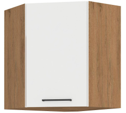 Horní rohová skřínka VEGAS - 60 x 60 GN-72 1F (45°), Dub Lancelot / Bílý lesk