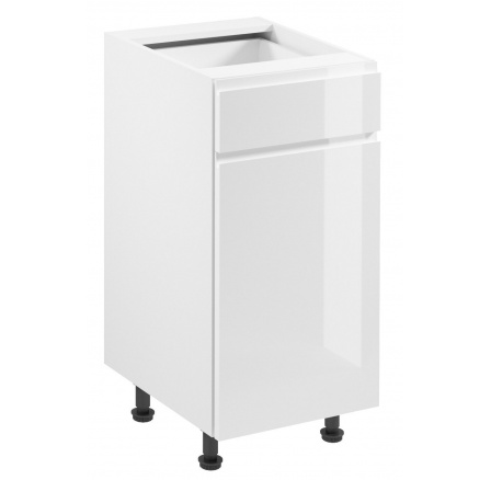 Kuchyňská dolní skřínka ASPEN D40S1 - Pravá, Bílá/Bílý lesk