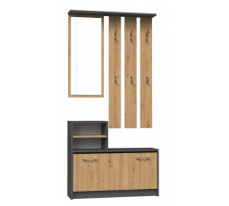 Předsíňová stěna Jantar antracit/dub artisan