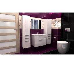 Koupelnová sestava Lora B bílá/bílý lesk