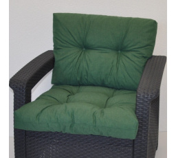 Polstr na křeslo z umělého ratanu - látka tmavě zelený melír