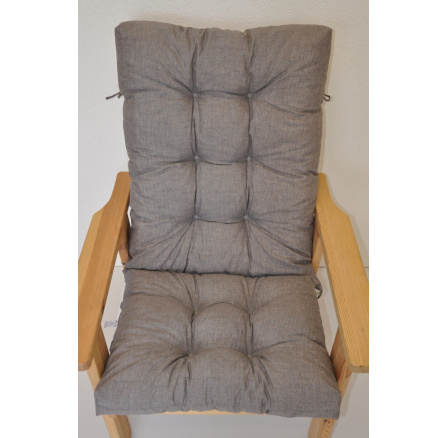Polstr na zahradní křeslo vysoké - látka šedý melír Polstr na zahradní křeslo vysoké - látka šedý melír
