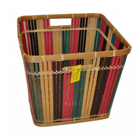Košík bambusový barevný velký