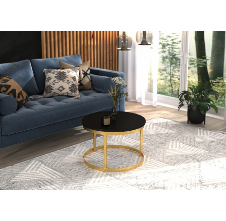 Konferenční stolek RINEN Zlatý+Černý