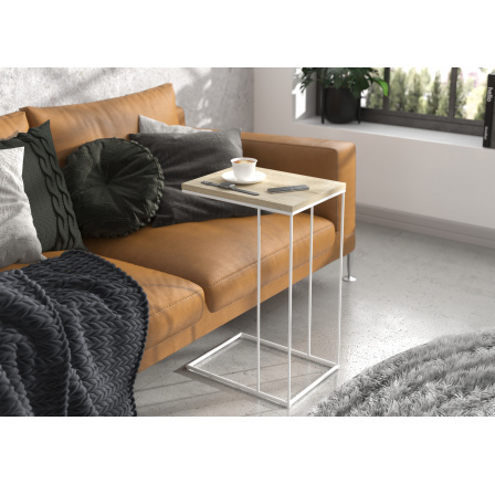 Pomocný stolek DRU Bílý+Sonoma