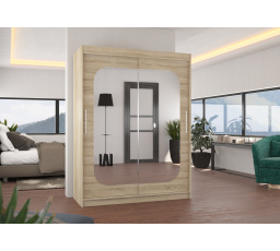 Posuvná skříň se zrcadlem CLEVER 150 Sonoma+Sonoma