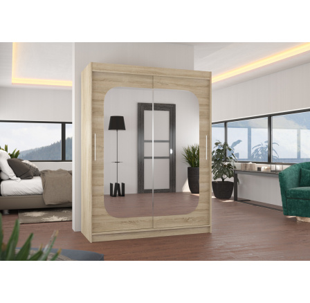 Posuvná skříň se zrcadlem CLEVER 150 Sonoma+Sonoma