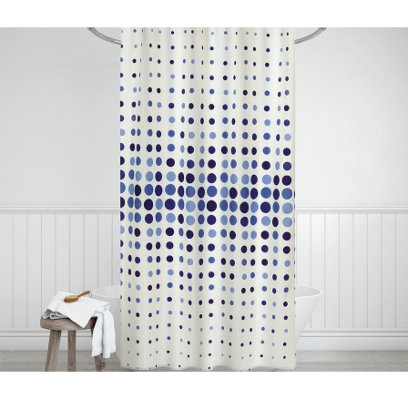 Koupelnový závěs modré tečky