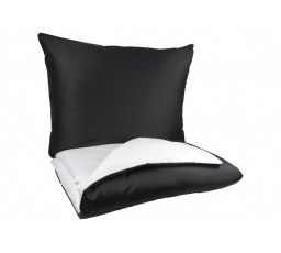 Francouzské povlečení Satén UNI DUO 240x220, 70x90cm černá/bílá