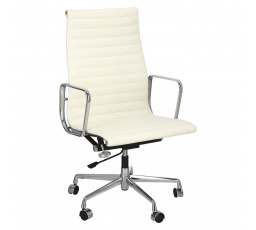 Kancelářská židle CH1191T bílá kůže/chrom