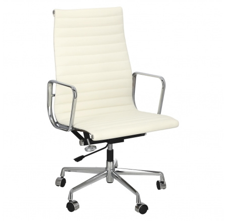 Kancelářská židle CH1191T bílá kůže/chrom