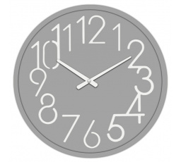 Hodiny nástěnné - pr. 60 cm, MDF, světle šedé