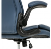 Kancelářské křeslo, houpací mechanismus, modrá ekokůže, KA-Y344 BLUE