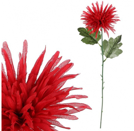 Chryzantéma - umělá řezaná květina, červená