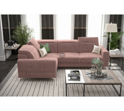 Rohová sedací souprava MALIBU 250X180 cm - levá, růžová