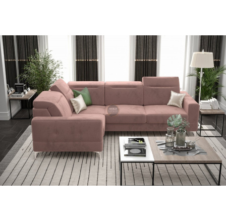 Rohová sedací souprava MALIBU 250X180 cm - levá, růžová