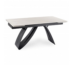 Stůl DEVON Keramický Rozkládací 160-220 cm Bílý Mramor/Černý