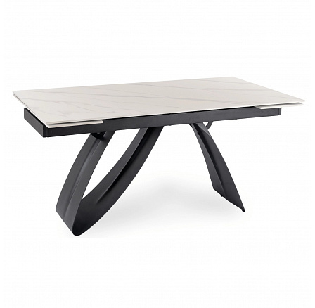 Stůl DEVON Keramický Rozkládací 160-220 cm Bílý Mramor/Černý