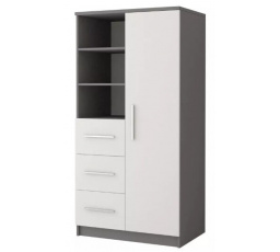 Regál OMEGA II - 05, Šedá/Bílá