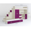 Vyvýšená postel PARADISE 5, Kašmír Fialová lesk