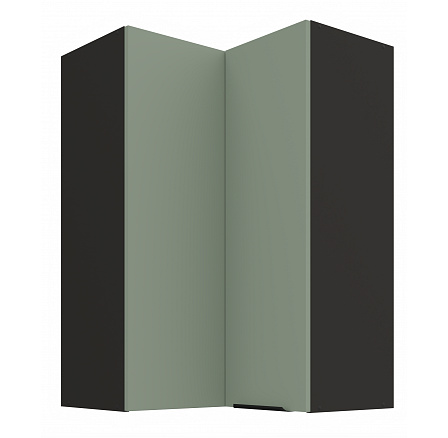 Horní rohová skříňka ARIA - 60x60 GN-90 2F (90°), Černá/Aquamarine